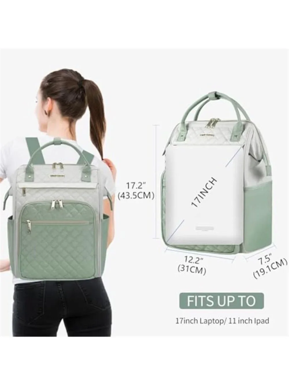 17 Inch Laptop Backpack Travel Work Business Water Resistant School Bookbag Bag